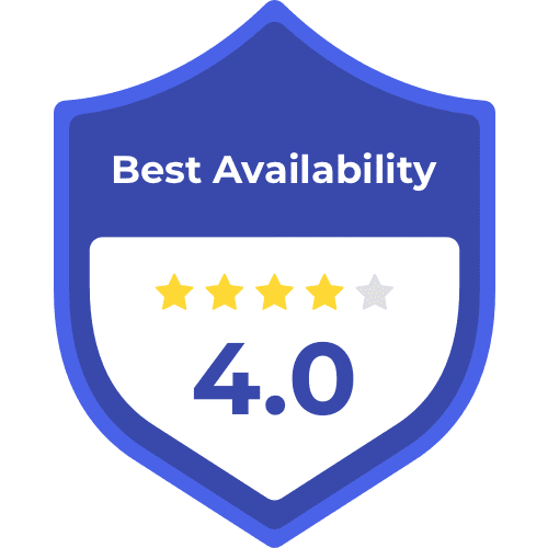 best availability badge with 4.0 stars