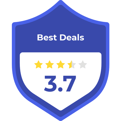 Best deals badge with 3.7 stars