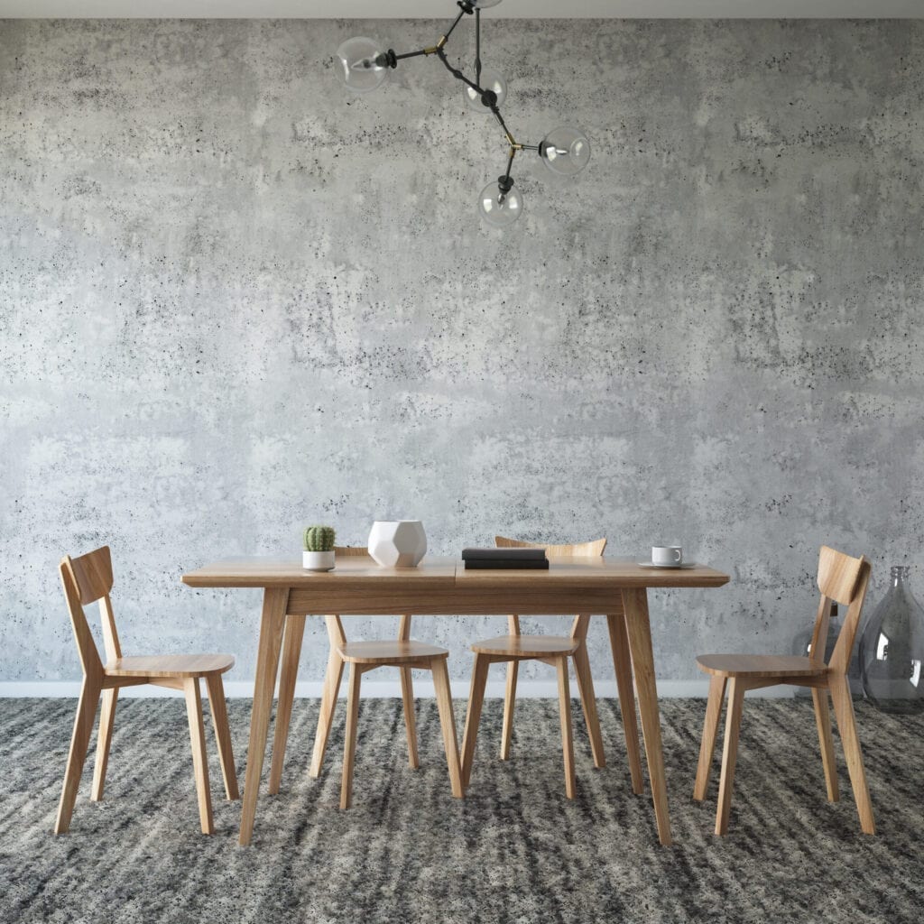 Dining room concept with table chair and furnitures